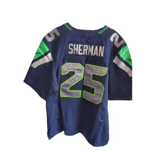 Mens 52-RICHARD SHERMAN #25 Nike NFL Jersey Seattle Seahawks Super Bowl XLVIII